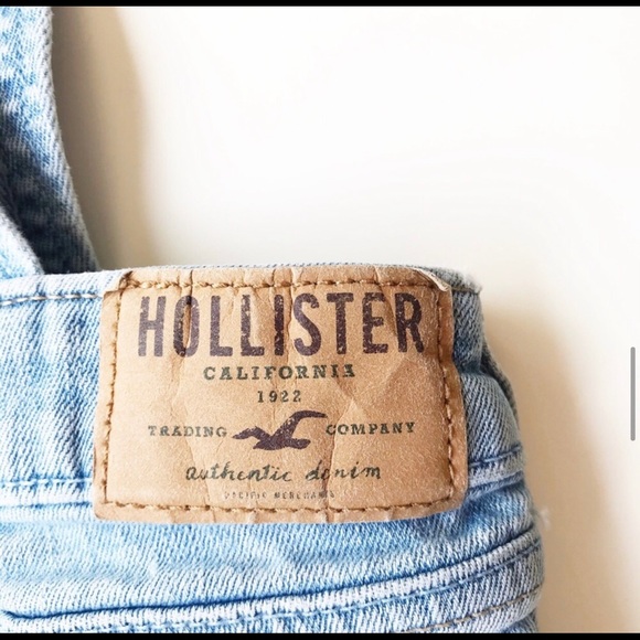 Hollister shortalls distressed denim overall shorts XS - Picture 5 of 6